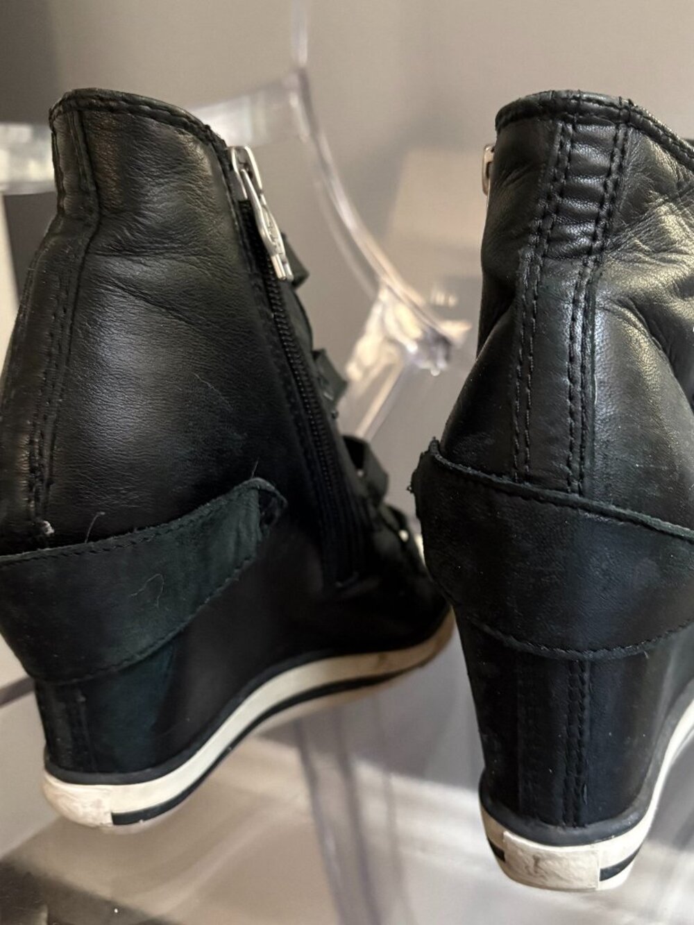 ASH United Buckled Wedge Sneakers/Boots in Black EU37 / US 7 / US6.5 - Picture 4 of 6
